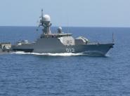 Малый артиллерийский корабль ”Астрахань” в полигонах боевой подготовки.