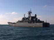 Большой десантный корабль ”Новочеркасск” после высадки морского десанта в районе полигона Опук под Феодосией