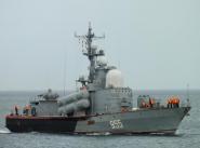 Ракетный катер ”Р-60” заходит в Севастополь после выполнения задач