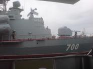 Носовая часть и основные надстройки ракетного катера ”Р-32”. Астрахань бухта Золотой Затон. 2013 год