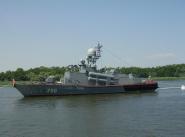 Ракетный катер ”Р-32” на рейде Астрахани– 2013 год
